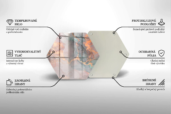 Deska szklana do kuchni Marmur ze złotem