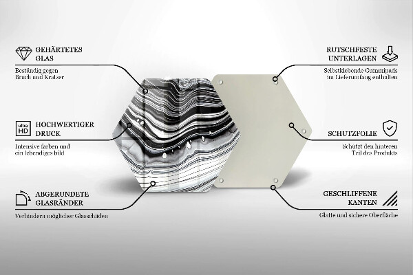 Deska szklana do kuchni Abstrakcja tusz