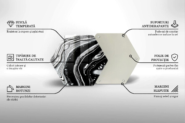 Deska szklana do kuchni Abstrakcja tusz