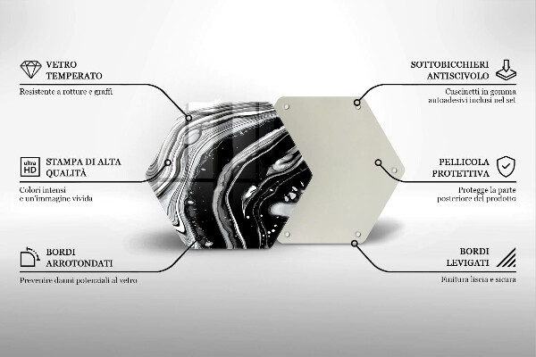 Deska szklana do kuchni Abstrakcja tusz