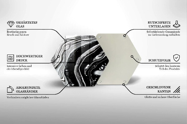 Deska szklana do kuchni Abstrakcja tusz