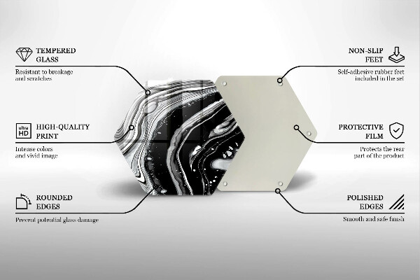 Deska szklana do kuchni Abstrakcja tusz