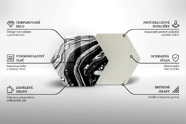 Deska szklana do kuchni Abstrakcja tusz