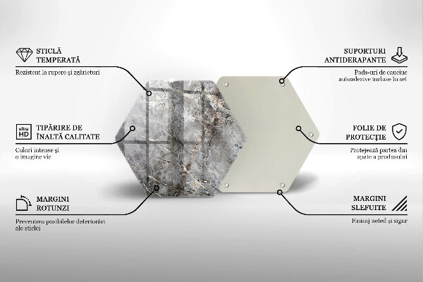 Deska szklana do kuchni Tekstura kamienia
