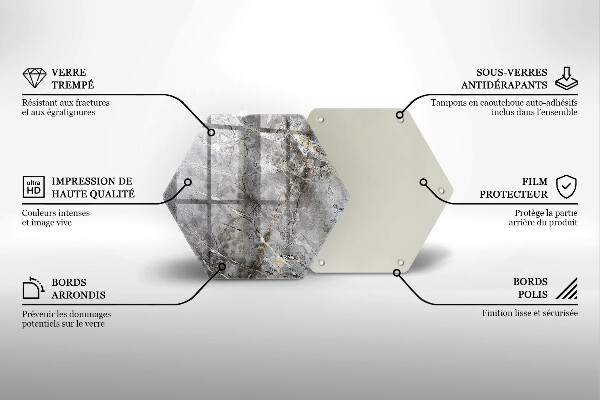 Deska szklana do kuchni Tekstura kamienia