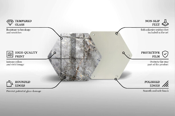 Deska szklana do kuchni Tekstura kamienia