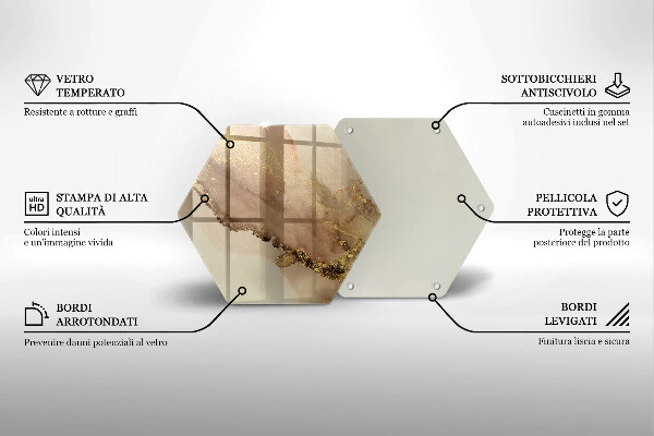 Deska szklana do kuchni Abstrakcja złoto