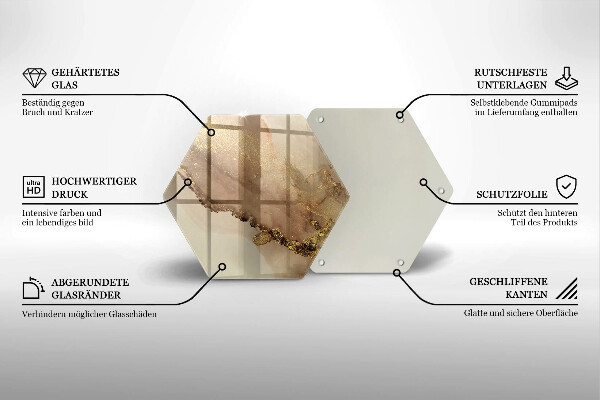 Deska szklana do kuchni Abstrakcja złoto