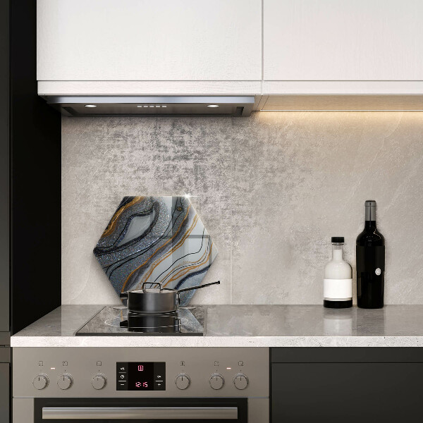 Deska szklana do kuchni skała ze złotem