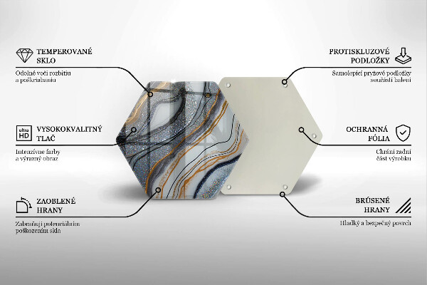 Deska szklana do kuchni skała ze złotem