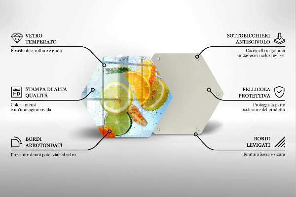 Deska szklana do kuchni Soczyste cytrusy woda