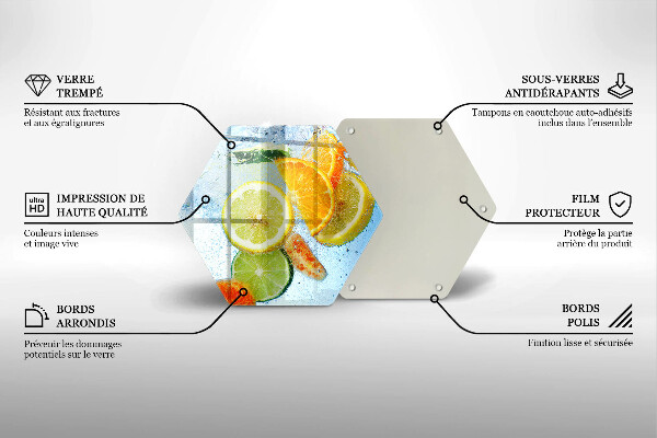 Deska szklana do kuchni Soczyste cytrusy woda