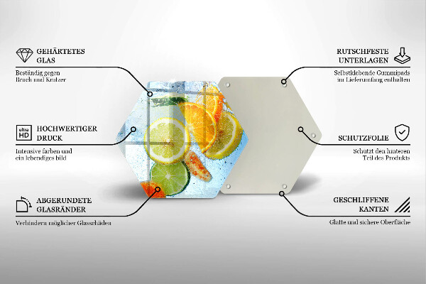 Deska szklana do kuchni Soczyste cytrusy woda