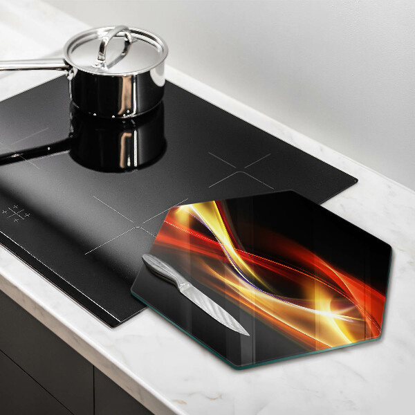 Deska szklana do kuchni Abstrakcja dym i światło