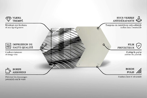 Deska szklana do kuchni Metalowa struktura 3D