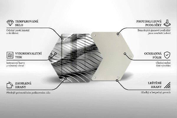 Deska szklana do kuchni Metalowa struktura 3D