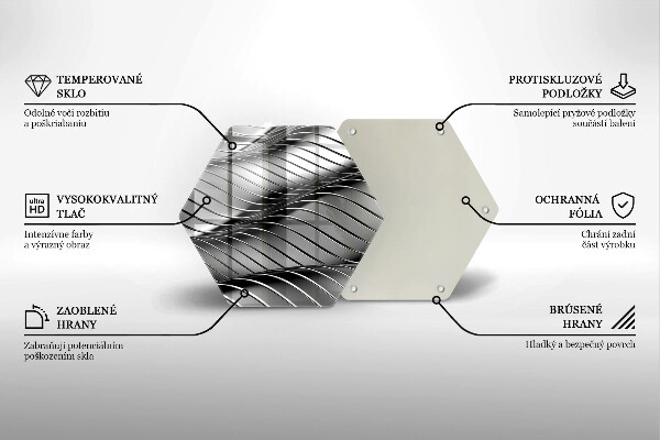 Deska szklana do kuchni Metalowa struktura 3D