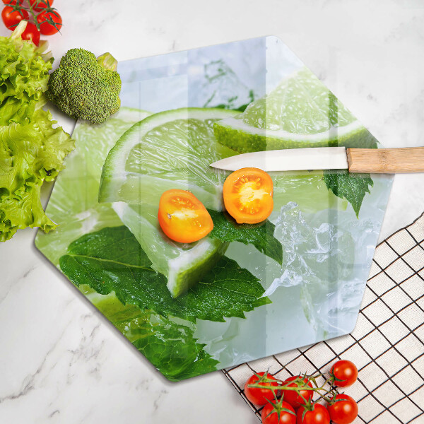 Deska szklana do kuchni Limonka mięta i lód