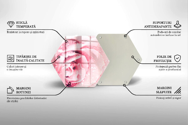 Deska szklana do kuchni Krople rosy i kwiat róży