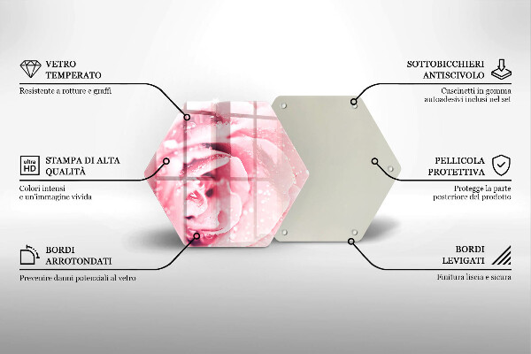 Deska szklana do kuchni Krople rosy i kwiat róży