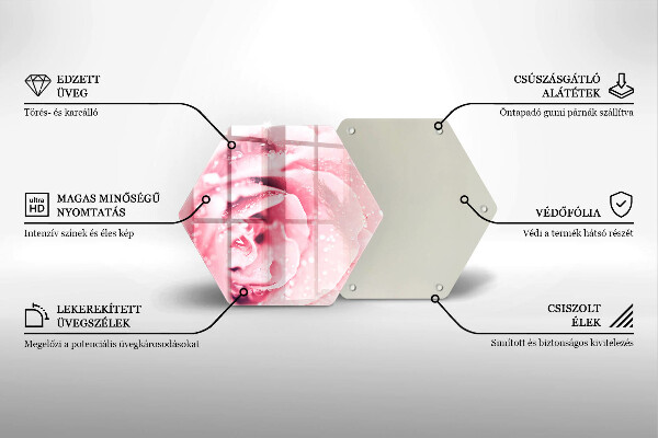 Deska szklana do kuchni Krople rosy i kwiat róży