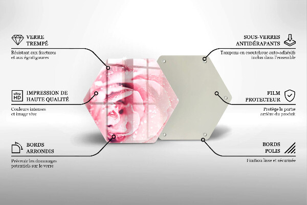 Deska szklana do kuchni Krople rosy i kwiat róży