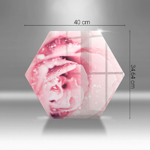 Deska szklana do kuchni Krople rosy i kwiat róży