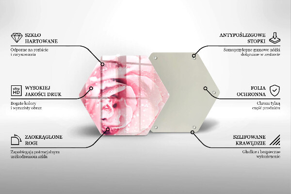 Deska szklana do kuchni Krople rosy i kwiat róży