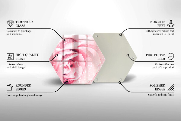 Deska szklana do kuchni Krople rosy i kwiat róży