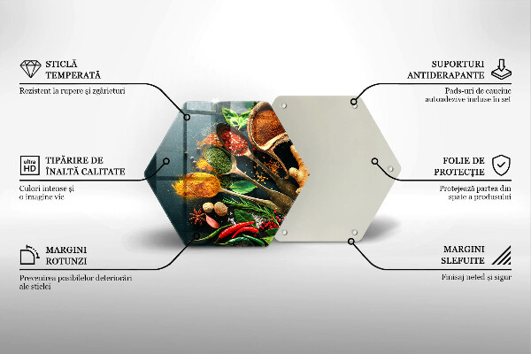 Deska szklana do kuchni Kuchenne przyprawy łyżki