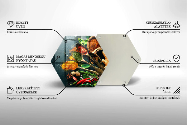 Deska szklana do kuchni Kuchenne przyprawy łyżki