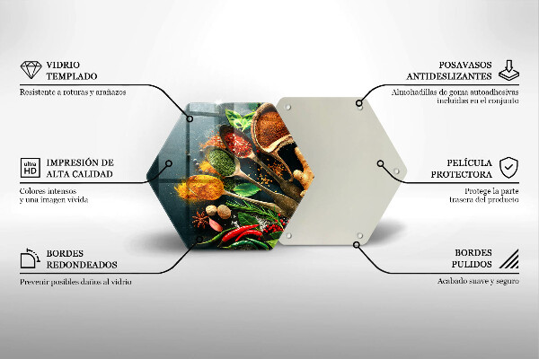 Deska szklana do kuchni Kuchenne przyprawy łyżki