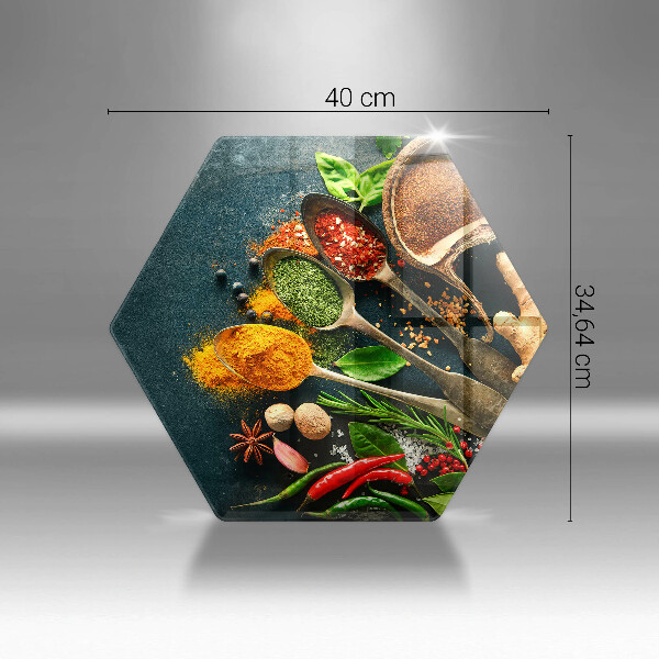 Deska szklana do kuchni Kuchenne przyprawy łyżki