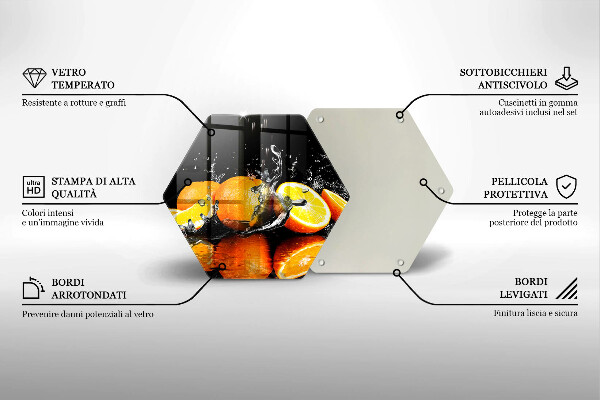 Deska szklana do kuchni Soczyste owoce pomarańcze