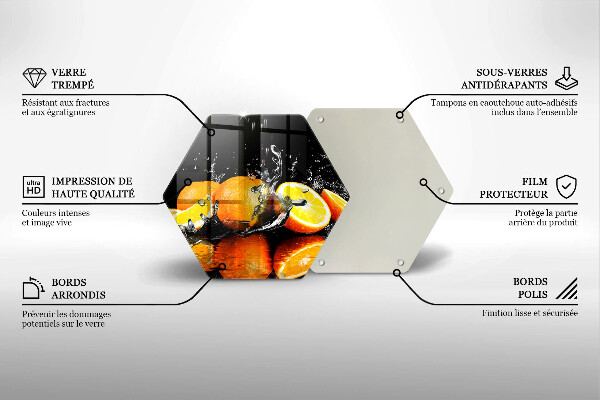 Deska szklana do kuchni Soczyste owoce pomarańcze