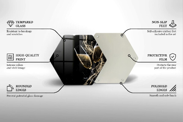 Deska szklana do kuchni Kieliszki szampana