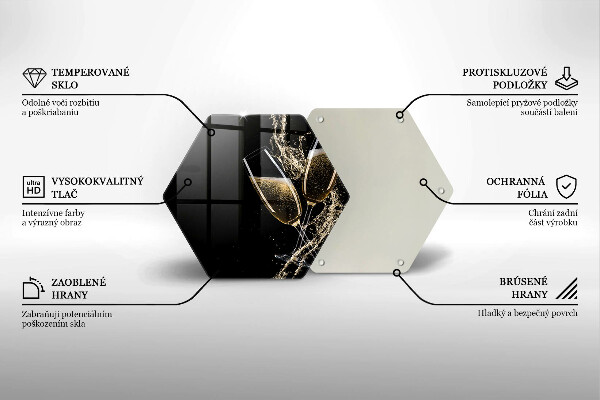 Deska szklana do kuchni Kieliszki szampana