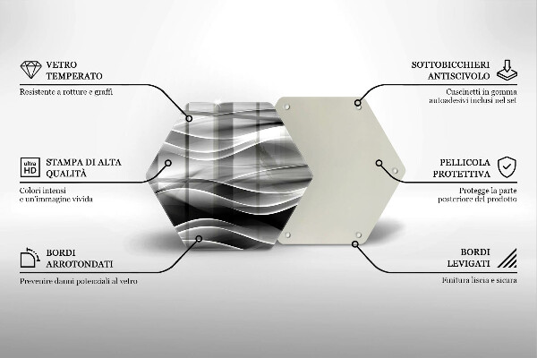 Deska szklana do kuchni Abstrakcja łagodne linie