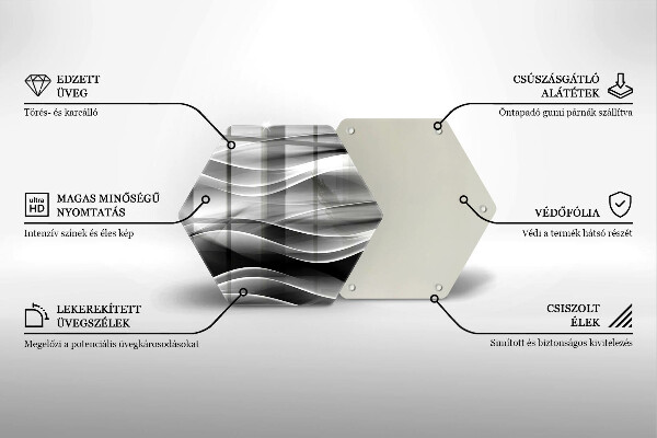 Deska szklana do kuchni Abstrakcja łagodne linie