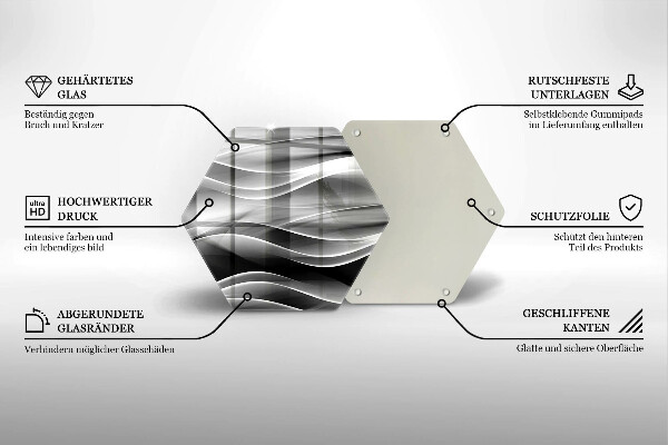 Deska szklana do kuchni Abstrakcja łagodne linie