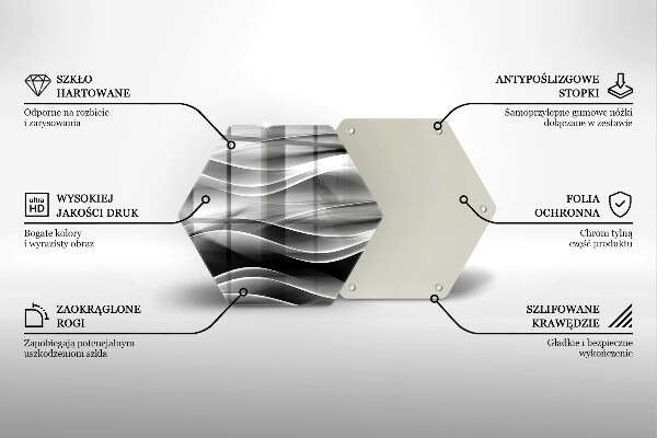 Deska szklana do kuchni Abstrakcja łagodne linie