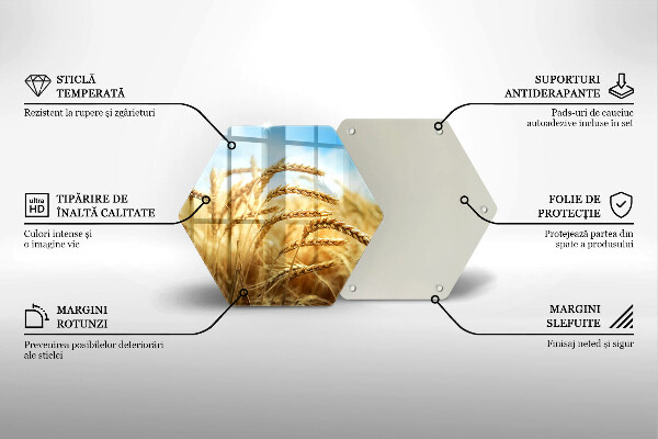 Deska szklana do kuchni Kłosy zbóż na polu