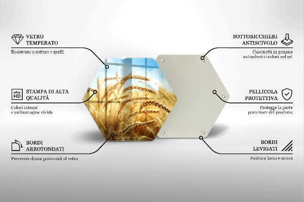 Deska szklana do kuchni Kłosy zbóż na polu