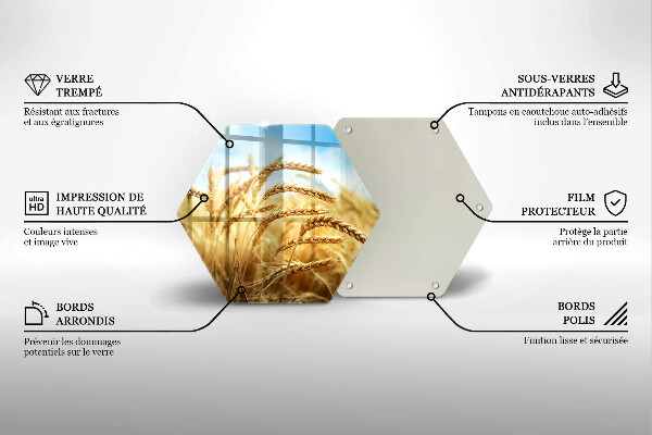 Deska szklana do kuchni Kłosy zbóż na polu