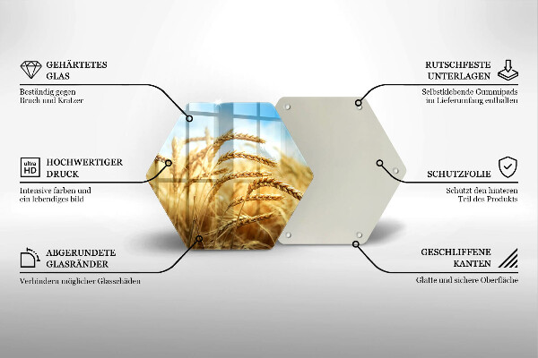 Deska szklana do kuchni Kłosy zbóż na polu