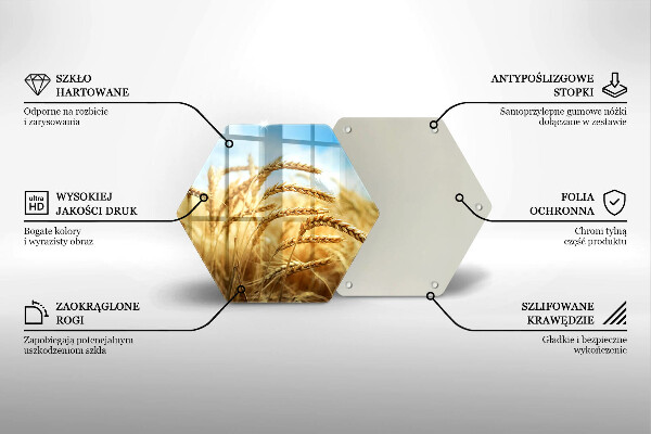Deska szklana do kuchni Kłosy zbóż na polu