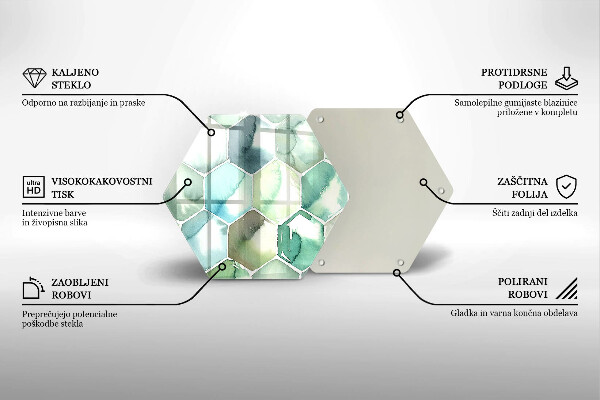 Deska kuchenna Akwarelowe heksagony