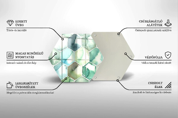 Deska kuchenna Akwarelowe heksagony