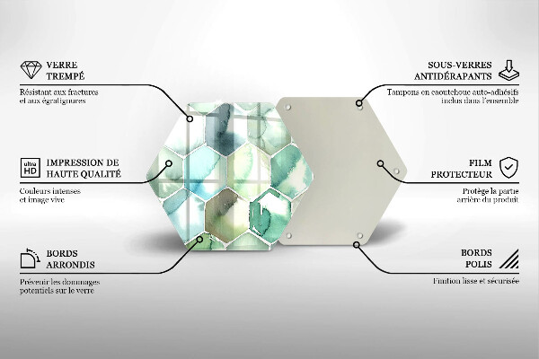 Deska kuchenna Akwarelowe heksagony