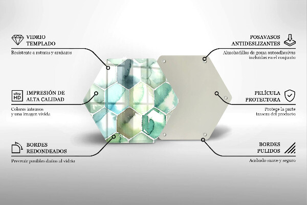 Deska kuchenna Akwarelowe heksagony